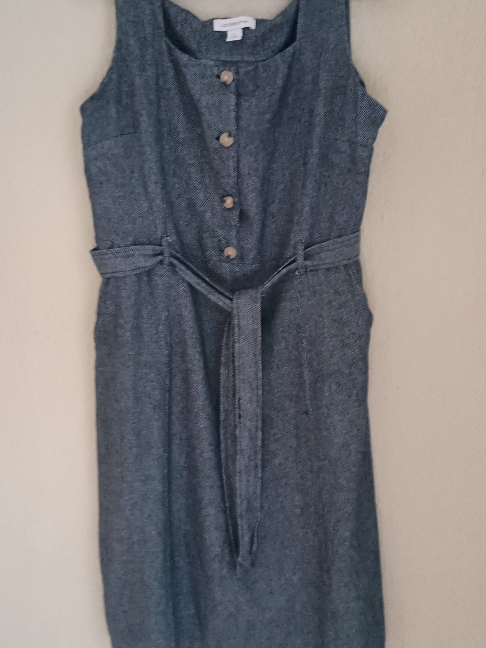 Denim Button-Down Jumper Dress